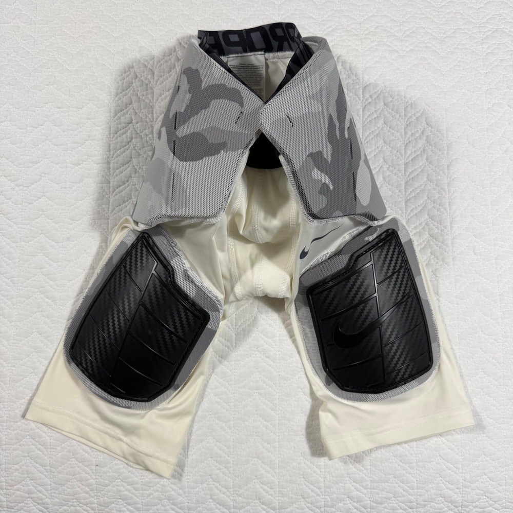 Nike Pro Hyperstrong Padded Shorts Kids L White Camo Athletic Impact EUC